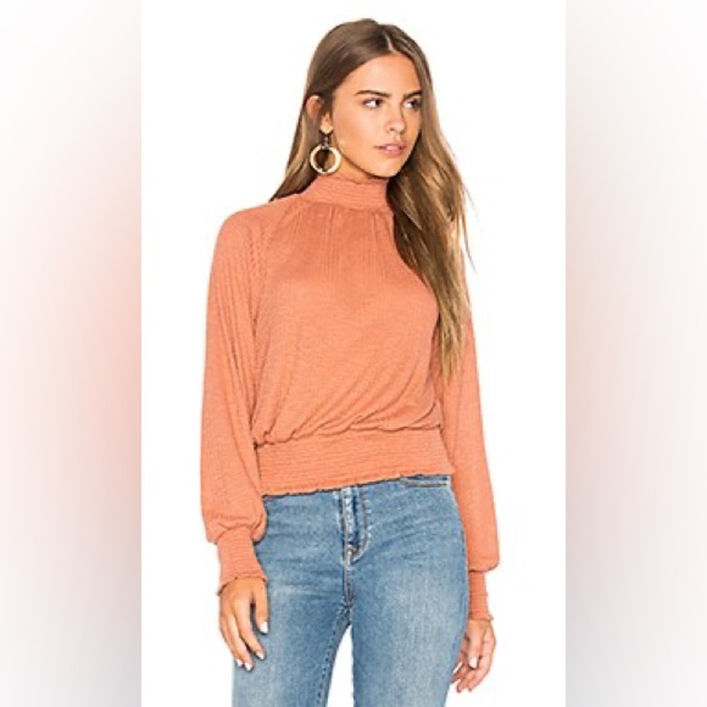Free People Boulevard Ruffle Top in Coral